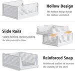 Proarea 5 Pack Stackable Plastic Storage Basket Closet Organizer Bin Foldable Clothes Organizer Storage Drawer Shelf Container for Living Room Bathroom Kitchen Office (5L) - Image 7