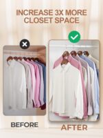 HOUSE DAY Closet Organizers and Storage, College Dorm Room Essentials - 60 Pack Clear Clothes Hanger Connector Hooks, Heavy Duty Hangers Organization, Premium Space Saving Hangers - Image 3