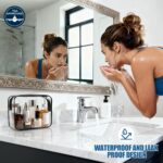 Clear Makeup Bag, 2 Pack TSA Approved Toiletry Bag for Travel Size Toiletries, Quart Size Clear Cosmetic Organizer bag for Women Men, Carry on Airport Airline Compliant Bag(Black-2pcs) - Image 3