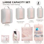 OlarHike 8 Set Compression Packing Cubes,Christmas Gifts for Women Mom Girl,Compressible Expandable Luggage Clothes Organizer for Travelers,Airplane/Cruise/Car/Train Travel Essentials(Beige) - Image 3
