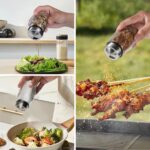 Mlici 6PC Spinning Glass Spice Jars - 360° Rotating Spice Rack Organizer with Jars, Stainless Steel Revolving Seasoning Holder Jars for Countertop Cabinet Kitchen Spices Cruets - Image 4