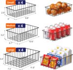 Joben Oligey 12 PACK (3 Szie) Small Wire Storage Baskets for Organizing,Pantry Organization Bins for Cabinets, Metal Basket for Kitchen, Bathroom Organizer (Black) - Image 3