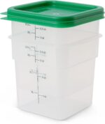 Cambro Food Storage Container with Lid (Microwave Safe and BPA-Free) - 2 Pack - Classic Series Square with Green Lid - 4 QT (Quart) - Commercial Grade for Food Prep (Translucent) - Image 5