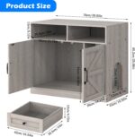 Cat Litter Box Enclosure Furniture Ultra-Large Wooden Hidden Litter Box,2-Door Storage Cabinet, 2 Drawers, 1 Air Vents,Litter Box Furniture Fit Most of Litter Box. - Image 3