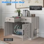 Cat Litter Box Enclosure Furniture Ultra-Large Wooden Hidden Litter Box,2-Door Storage Cabinet, 2 Drawers, 1 Air Vents,Litter Box Furniture Fit Most of Litter Box. - Image 4