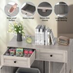 Cat Litter Box Enclosure Furniture Ultra-Large Wooden Hidden Litter Box,2-Door Storage Cabinet, 2 Drawers, 1 Air Vents,Litter Box Furniture Fit Most of Litter Box. - Image 5