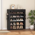 Shoe Rack with Cover, 5 Tier Shoe Organizer Storage for 20-24 Pair Shoes and Boots Large Shoe Storage Shelf Space Saving Vertical Shoe Rack for Closet, Front Door Entrance, Dorm, Garage - Image 5