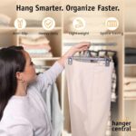 Hanger Central 25 Pack Heavy Duty Plastic Bottoms Hangers with Ridged Pinch Clips Pants Hangers, 12 Inch, Black - Image 3
