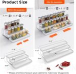 Expandable Spice Rack Organizer for Cabinet - 3 Tier Adjustable Cabinet Spice Organizer Easy Visibility - Spice Organizer for Cabinet Countertop Cupboard Pantry Organization (White) - Image 3