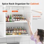 Expandable Spice Rack Organizer for Cabinet - 3 Tier Adjustable Cabinet Spice Organizer Easy Visibility - Spice Organizer for Cabinet Countertop Cupboard Pantry Organization (White) - Image 4
