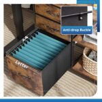 DEVAISE 3 Drawer Mobile File Cabinet, Rolling Printer Stand with Open Storage Shelf, Fabric Lateral Filing Cabinet fits A4 or Letter Size for Home Office, Rustic Brown Wood Grain Print - Image 4