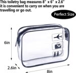 TSA Approved Toiletry Bag 3Pcs - 3 Pack Clear Travel Bags for Toiletries, Carry on Airport Airline Compliant Bag,Makeup Bags Clear Toiletry bags Quart Size Travel Bag,Black - Image 3