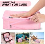 Travel Packing Cubes, Compression Organizer Set of 4, Lightweight Storage for Suitcase, Vacation, Business Trips (Pink) - Image 3