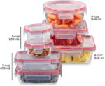 Pyrex Freshlock (7-Pack) Glass Food Storage Containers Set, (1, 2, 4 Cups) Airtight & Leakproof Locking Lids BPA-Free, Meal Prep Containers Set, Freezer Dishwasher Microwave Safe - Image 3