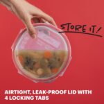 Pyrex Freshlock (7-Pack) Glass Food Storage Containers Set, (1, 2, 4 Cups) Airtight & Leakproof Locking Lids BPA-Free, Meal Prep Containers Set, Freezer Dishwasher Microwave Safe - Image 4