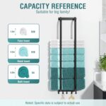 Towel Rack Bathroom Wall Holder: 27.9 Inch Wall Mounted Shower Organizer, for Rolled Towel Storage, 2 Metal Racks Plus Extra 5 Hooks, for Modern Small Space Bathroom RV Campers (Matte Black) - Image 3