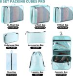8-Piece Packing Cubes for Travel, Mesh Luggage Organizers with Shoe Bag, Toiletry Bag, Laundry Pouches, 4 Sizes (XL/L/M/S) for Suitcase Organization, Men Women Kids, Lake Blue - Image 3