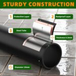 3-Tier Over The Toilet Storage, Space Saver Metal Bathroom Shelves, Freestanding Above Over Toilet Storage Shelf with 4 Hooks for Bathroom, Black - Image 4