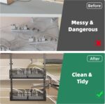 Multi-Model Under Desk Cable Management 2 Pack Metal Under Desk Wire Management Tray Clamp Mount Under Table Cord Management No Damage The Desk - Image 3