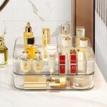 Clear Makeup Organizer for Vanity, Large Desk Organizer with Stackable Drawer for Cosmetics, Skincare, Lipsticks, Palette, Nail Care, Ideal Storage for Dresser and Bathroom Countertop - Image 3