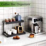 MARTY 2 Tier Spice Rack Organizer for Countertop, 15.8''L Coffee Station/Bathroom Organizer Countertop, Counter Shelf Desktop Storage Organizer for Kitchen, Bedroom, Office (Black) - Image 4