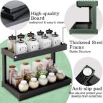 MARTY 2 Tier Spice Rack Organizer for Countertop, 15.8''L Coffee Station/Bathroom Organizer Countertop, Counter Shelf Desktop Storage Organizer for Kitchen, Bedroom, Office (Black) - Image 5