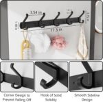 2 Pack Coat Rack Wall Mount,17.3 in Wall Hooks for Hanging, Coat Hanger Wall Mount Towel Rack Hat Rack for Wall with 10 Hooks for Entryway, Bedroom, Bathroom (Black) - Image 3