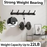 2 Pack Coat Rack Wall Mount,17.3 in Wall Hooks for Hanging, Coat Hanger Wall Mount Towel Rack Hat Rack for Wall with 10 Hooks for Entryway, Bedroom, Bathroom (Black) - Image 4