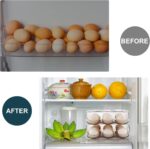 Egg Holder for Fridge, Automatically Rolling Egg Storage Container for Refrigerator,Large Capacity Egg Organizer for Fridge with Lid,Clear Plastic Dispenser, Tray & Bin -2 Layer - Image 3