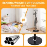 ZOZOE Metal Coat Rack Stand, Modern Coat Rack Freestanding with Natural Marble Base, 360° Rotary Design Coat Racks with 14 Hooks, Coat Tree Hanger Stand for Bags, Hats, Entryway, Office - Image 3