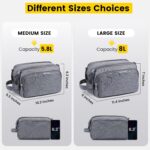 Vorspack Travel Toiletry Bag - Water Resistant Travel Bag for Toiletries, Cosmetics, Accessories, Gifts for Men - Grey - Image 3