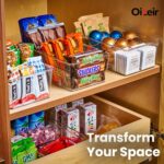 Oizeir Clear Pantry Organizer Bins 8-Pack - Fridge Organizer with 3 Removable Dividers, Ideal for Kitchen, Pantry, Refrigerator, Freezer, and Snack Storage - Image 5