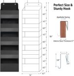 Over Door Organizer with 5 Large Pockets, Heavy Duty Hanging Organizer Storage, Closet Bathroom Nursery Bedroom Dorm, Toys Cosmetics Sundries and Baby Essentials, Black - Image 3