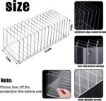 Ctosree Acrylic File Organizer for Desk Vertical 15 Compartments File Sorter Mail Organizer Desktop Countertop Folder Stand Racks for Office Home School Desk(Rectangle,Clear) - Image 3