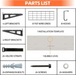 2-Pack 2x6ft Garage Wall Shelf, 72 inch Floating Shelf with 8 Bike Hooks, 1200 lbs Load Capacity Storage Shelves, Heavy Duty Metal Wall Mounted Shelves for Kitchen Laundry Workplace - Image 6