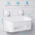 Budget & Good Shower Caddy Suction Cup No-Drilling Removable Bathroom Organizer Storage Heavy Duty Shelf Basket for Bath Shampoo Conditioner - White - Image 4