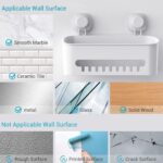 Budget & Good Shower Caddy Suction Cup No-Drilling Removable Bathroom Organizer Storage Heavy Duty Shelf Basket for Bath Shampoo Conditioner - White - Image 5