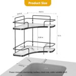 FOLLOWIN 2 Tier Bathroom Countertop Corner Organizer,Countertop Perfume Tray,Vanity Counter Shelf,Skincare Makeup Cosmetic Vanity Organizers,Elegant Black - Image 4