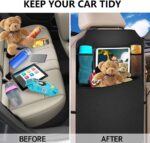 Premium Backseat Organizer for Kids 2 Pack, Heavy Duty Waterproof and Stain Resistant Kick Mats Back Seat Protector, Durable Backseat Car Organizer with Tablet Holder+Storage Pockets - Image 4