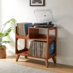 Crosley Furniture Asheville Mid-Century Modern Media Console Record Player Stand, Storage for Vinyl Records, Medium, Walnut - Image 3