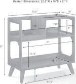 Crosley Furniture Asheville Mid-Century Modern Media Console Record Player Stand, Storage for Vinyl Records, Medium, Walnut - Image 4