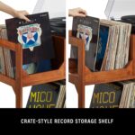 Crosley Furniture Asheville Mid-Century Modern Media Console Record Player Stand, Storage for Vinyl Records, Medium, Walnut - Image 5