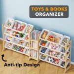 SpaceAid Large Toy Storage Organizer with 24 Bins and 3 Shelves, Toy Organizers Storage Bookshelf, Kids Bin Shelf Box Bookcase for Bedroom Playroom Organization Room Decor, White - Image 5