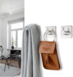 Adhesive Towel Hooks Heavy Duty Wall Hooks Waterproof Stainless Steel Hanger for Hanging Coat, Hat, Towel Robe Hook Rack Wall Mount- Bathroom and Bedroom 4-Packs - Image 3