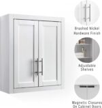 Crosley Furniture Savannah Wall Mounted Bathroom Storage Medicine Cabinet with Shelves, White - Image 4