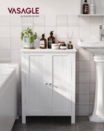 VASAGLE Floor Storage Cabinet, Freestanding Storage Unit with 2 Adjustable Shelves, for Bathroom Living Room Dining Kitchen, 11.8 x 23.6 x 31.5 Inches, White UBCB60W - Image 3
