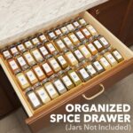 SpaceAid Bamboo Spice Drawer Organizer, (Need 3" Deep Drawer) Expandable 4 Tier Spices Rack for Cabinet, Kitchen Seasoning Storage Insert (Jars Not Included, From 12" to 23" Wide) - Image 3