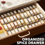 SpaceAid Bamboo Spice Drawer Organizer, (Need 3" Deep Drawer) Expandable 4 Tier Spices Rack for Cabinet, Kitchen Seasoning Storage Insert (Jars Not Included, From 12" to 23" Wide) - Image 5