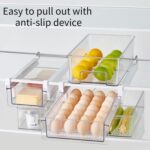 vacane Upgraded Refrigerator Drawers Organizer - Pull Out Fridge Bins with Handle, Extra-Long 19.5" Stretchable and Deep Storage - Image 5
