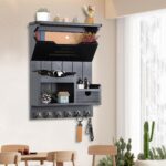 DOPACE Key Holder for Wall, Mail and Key Holder, Mail Organizer Wall Mount with Storage Drawer and 6 Hooks, Easy Installation Key Rack for Entryway and Home Decor, Black - Image 3